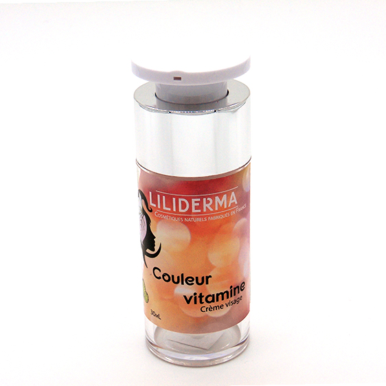 Crème visage vitaminée Couleur Vitamine 30mL - LILIDERMA Cosmétiques naturels sans perturbateurs endocriniens fabriqués en France