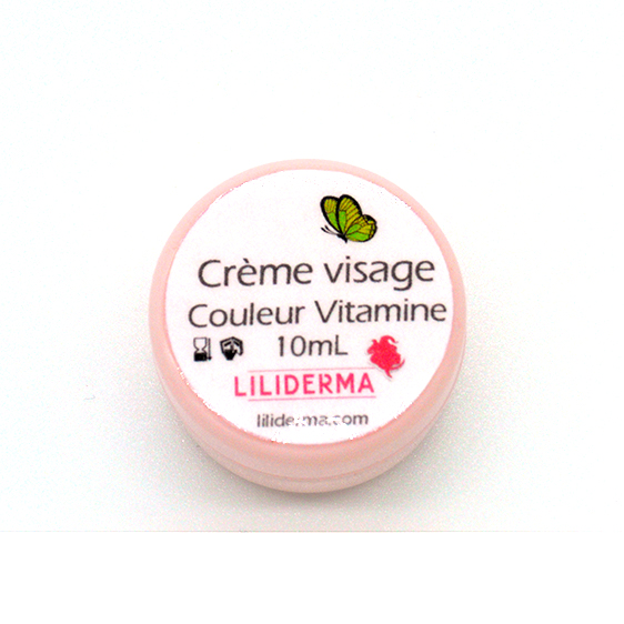 Crème visage vitaminée Couleur Vitamine format voyage 10mL - LILIDERMA Cosmétiques naturels sans perturbateurs endocriniens fabriqués en France