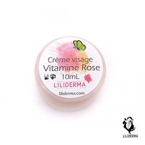 Crème visage apaisante Vitamine Rose Format voyage- Cosmétiques naturels sans perturbateurs endocriniens LILIDERMA