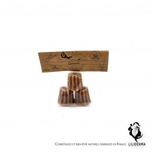 Trio mini canelés de savons en saponification à froid parfum Caramel - Cosmétiques naturels sans perturbateurs endocriniens fabriqués en France LILIDERMA