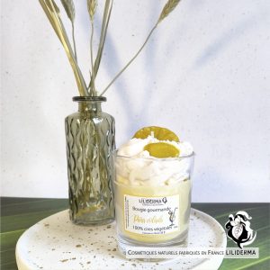 Bougie gourmande Piña colada - LILIDERMA Cosmétiques et bien-être naturels sans perturbateurs endocriniens fabriqués en France