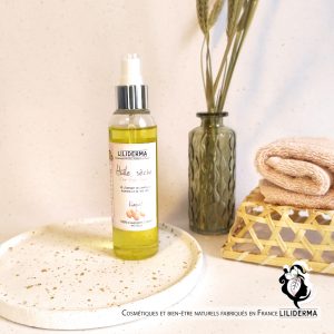 Huile sèche corps, visage, cheveux parfum Kumquat - LILIDERMA - Cosmétiques et bien-être naturels sans perturbateurs endocriniens fabriqués en France