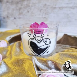 Bougie à message parfumée L'envoûtante - parfums créations sans CMR - LILIDERMA Cosmétiques et bien-être naturels sans perturbateurs endocriniens fabriqués en France